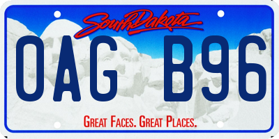 SD license plate 0AGB96