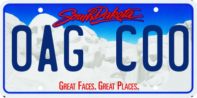 SD license plate 0AGC00