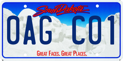 SD license plate 0AGC01