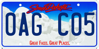 SD license plate 0AGC05