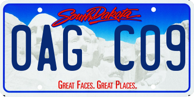 SD license plate 0AGC09