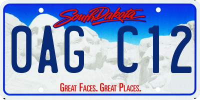 SD license plate 0AGC12