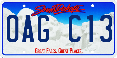 SD license plate 0AGC13