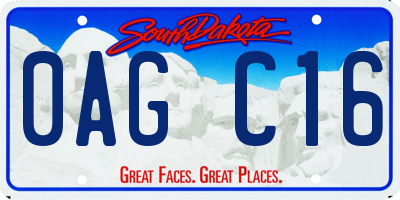 SD license plate 0AGC16