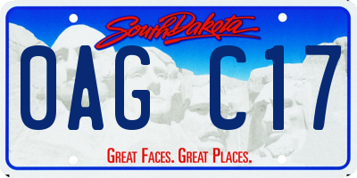 SD license plate 0AGC17