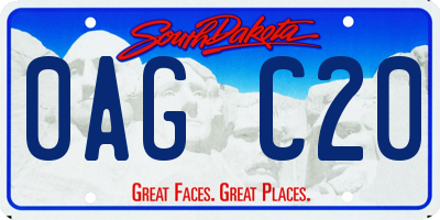 SD license plate 0AGC20