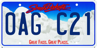 SD license plate 0AGC21