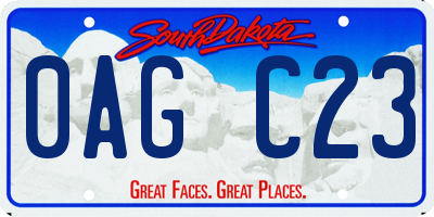 SD license plate 0AGC23