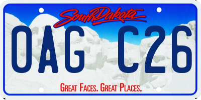 SD license plate 0AGC26