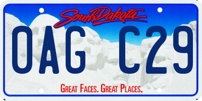 SD license plate 0AGC29