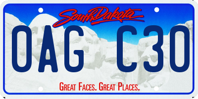 SD license plate 0AGC30