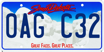 SD license plate 0AGC32