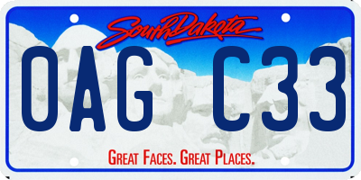 SD license plate 0AGC33