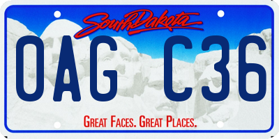 SD license plate 0AGC36