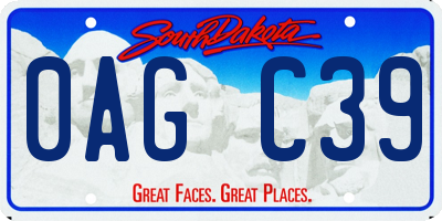 SD license plate 0AGC39