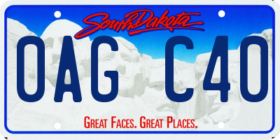 SD license plate 0AGC40