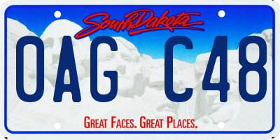 SD license plate 0AGC48