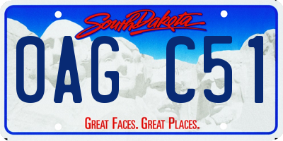 SD license plate 0AGC51