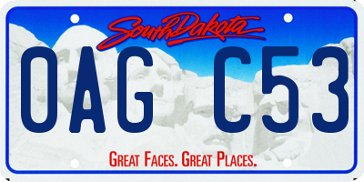 SD license plate 0AGC53