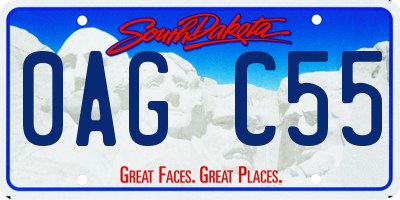 SD license plate 0AGC55