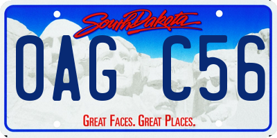 SD license plate 0AGC56