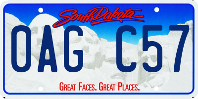 SD license plate 0AGC57