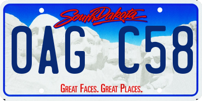 SD license plate 0AGC58