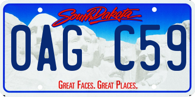 SD license plate 0AGC59