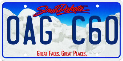 SD license plate 0AGC60