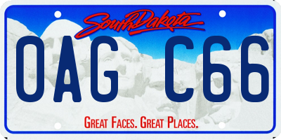 SD license plate 0AGC66