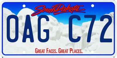 SD license plate 0AGC72