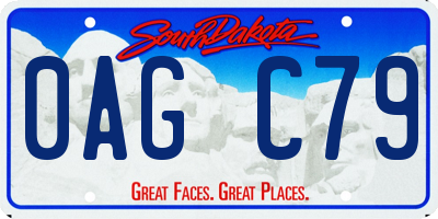 SD license plate 0AGC79