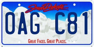 SD license plate 0AGC81