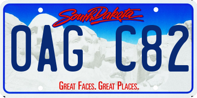 SD license plate 0AGC82