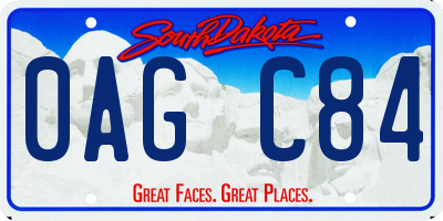 SD license plate 0AGC84