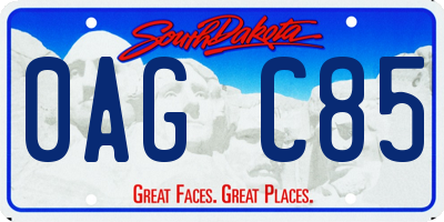 SD license plate 0AGC85