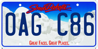 SD license plate 0AGC86