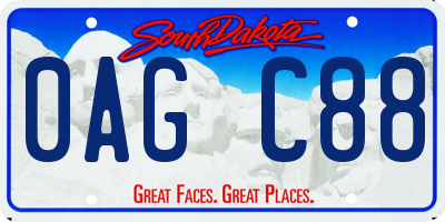 SD license plate 0AGC88