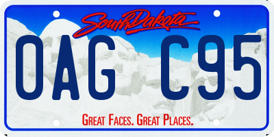 SD license plate 0AGC95