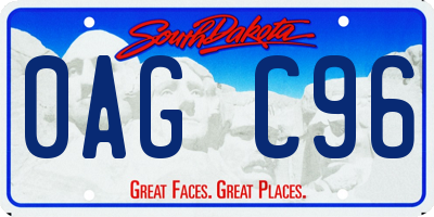 SD license plate 0AGC96