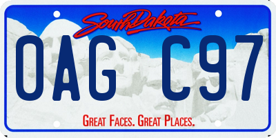 SD license plate 0AGC97