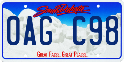 SD license plate 0AGC98