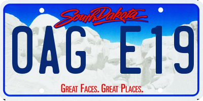 SD license plate 0AGE19