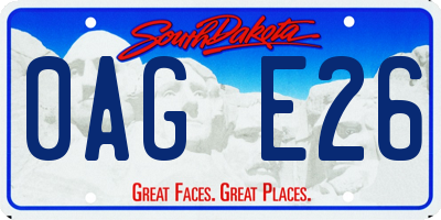 SD license plate 0AGE26