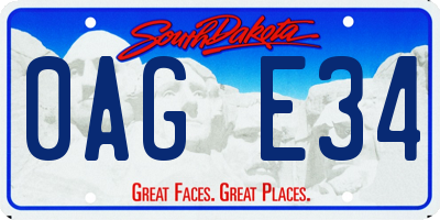 SD license plate 0AGE34