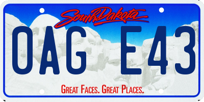 SD license plate 0AGE43