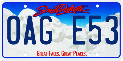 SD license plate 0AGE53