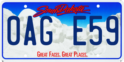 SD license plate 0AGE59