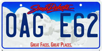 SD license plate 0AGE62