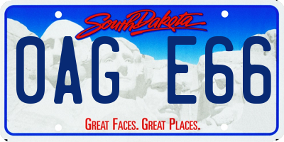 SD license plate 0AGE66